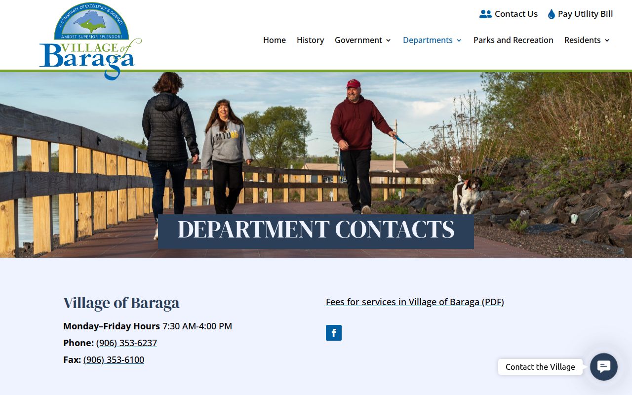 Village of Baraga police arrest record contact source
