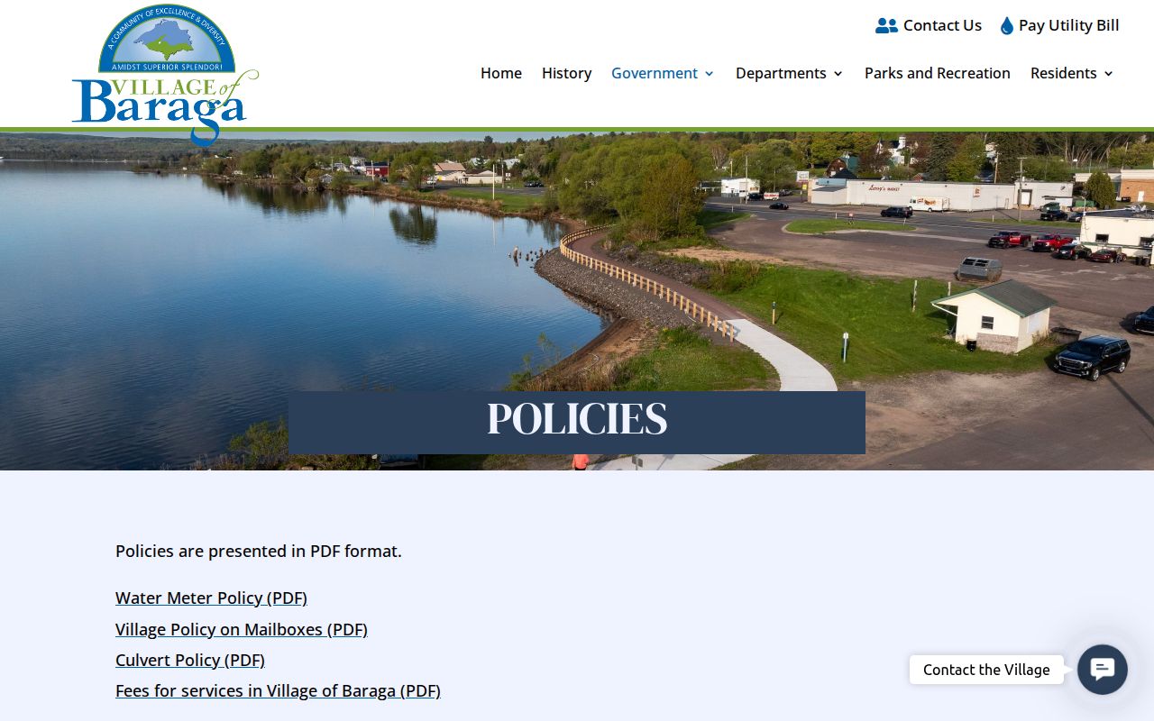 Village of Baraga policies checked for booking records