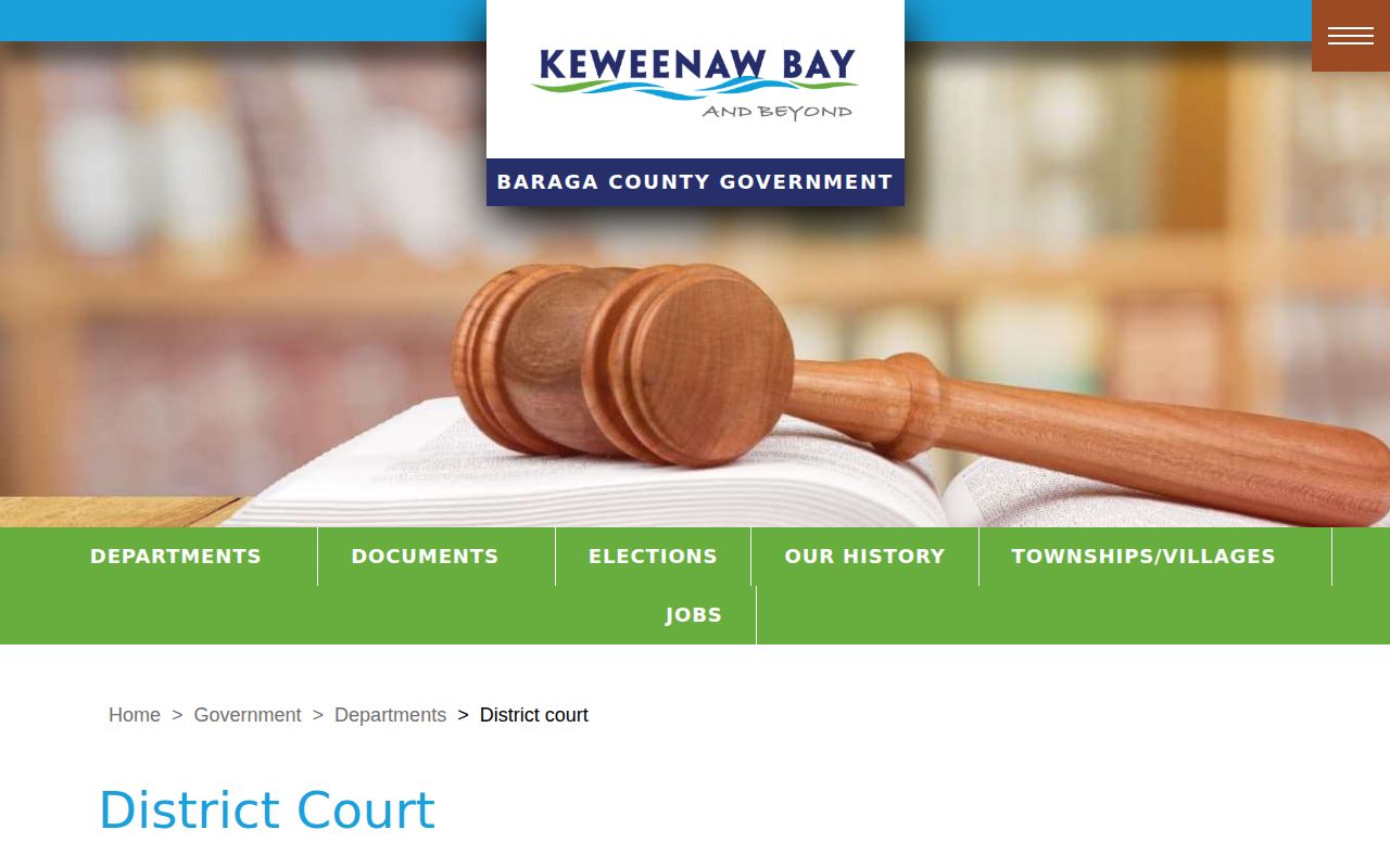 Baraga County warrant and 97th District Court record page