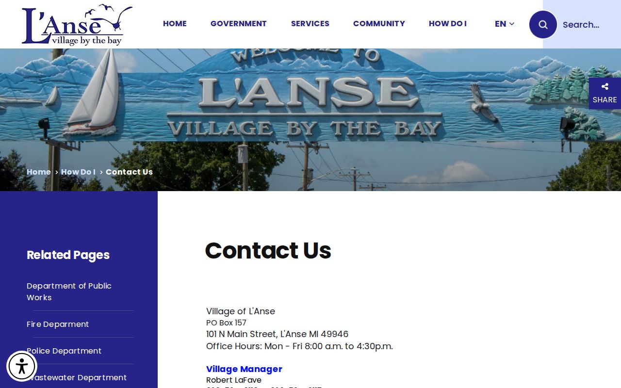 L'Anse village and police booking record contact information